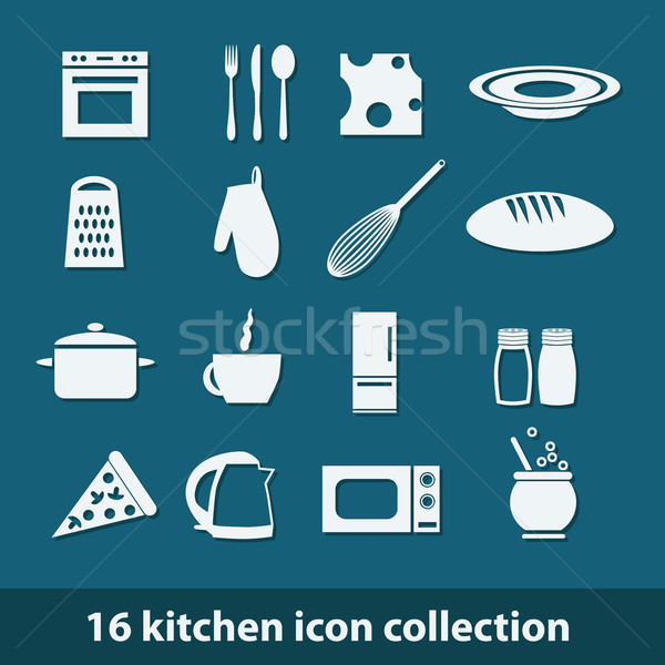 kitchen icons Stock photo © glorcza