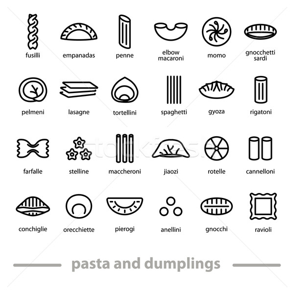pasta and dumplings icons Stock photo © glorcza