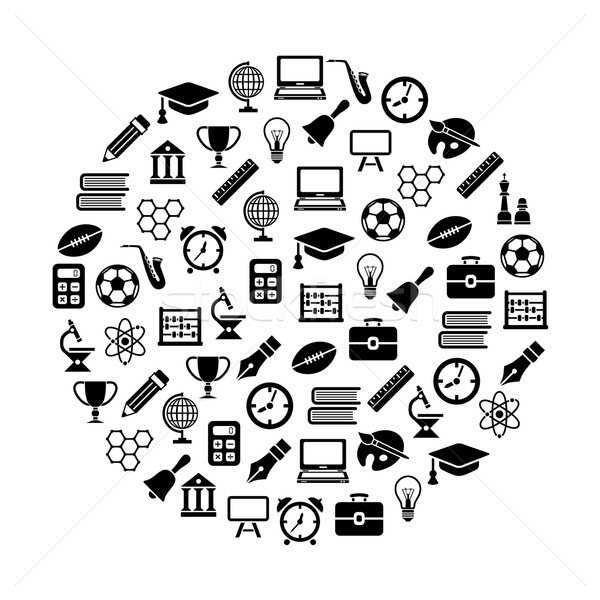 education icons in circle Stock photo © glorcza