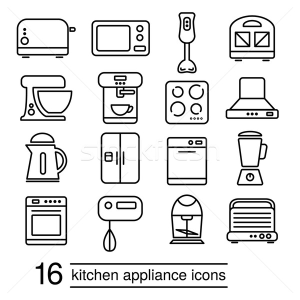 vector kitchen appliance icons Stock photo © glorcza