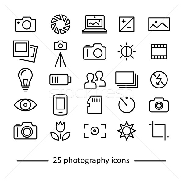 photography icons collection Stock photo © glorcza