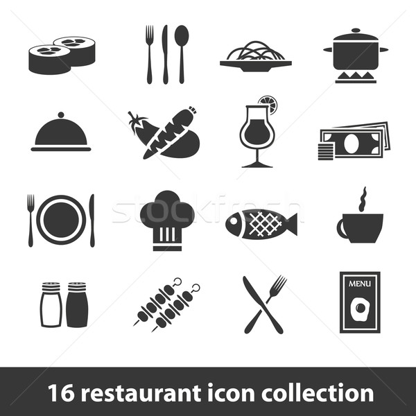 restaurant icons Stock photo © glorcza