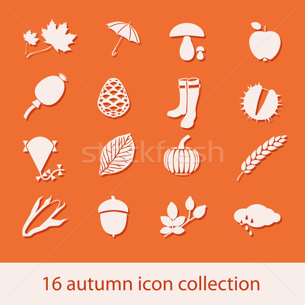 autumn icon collection Stock photo © glorcza