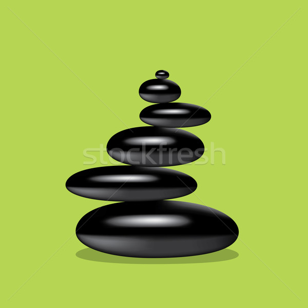 Felsen sechs schwarz grünen Massage Stein Stock foto © glorcza