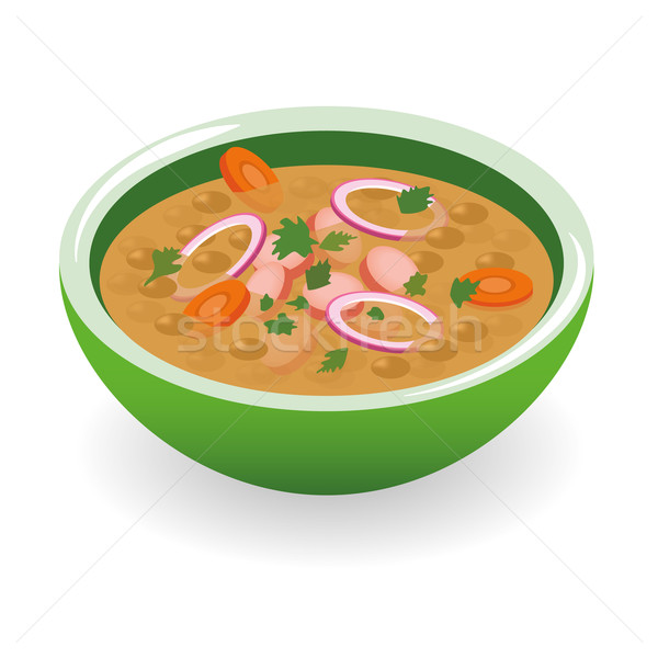 Soczewica zupa żywności gotować marchew jeść Zdjęcia stock © glorcza