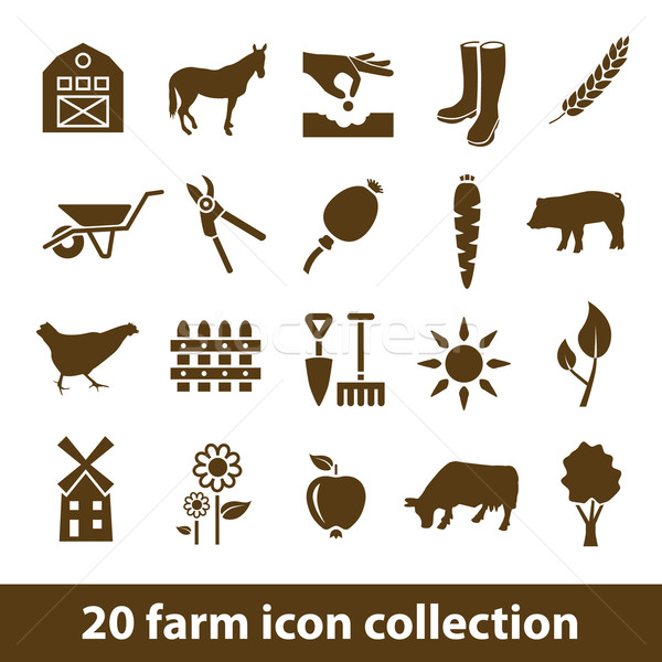 farm icons Stock photo © glorcza