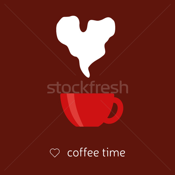 Foto stock: Café · corazón · vapor · amor · diseno · signo