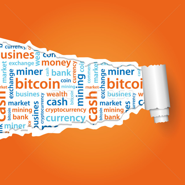 bitcoin text under paper Stock photo © glorcza