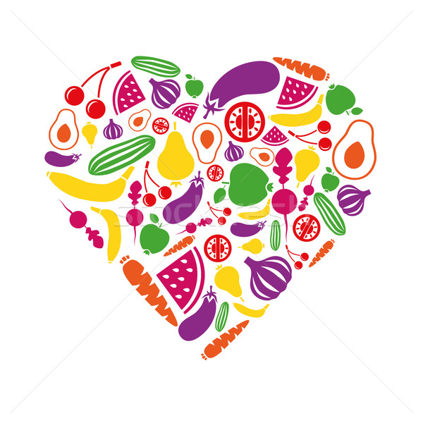 fruits and vegetables heart Stock photo © glorcza