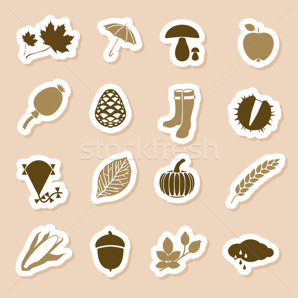 autumn icon labels Stock photo © glorcza