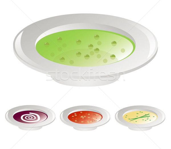 Vier soep tomatensoep room voedsel restaurant Stockfoto © glorcza