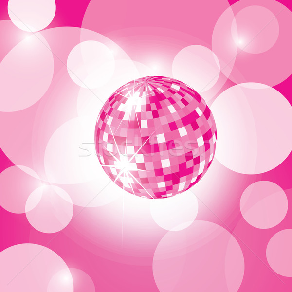 Diszkógömb rózsaszín eps10 zene absztrakt labda Stock fotó © glorcza