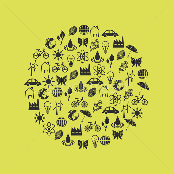 environment icons in circle Stock photo © glorcza