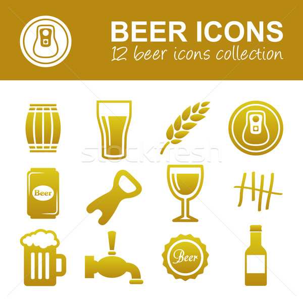 beer icons Stock photo © glorcza
