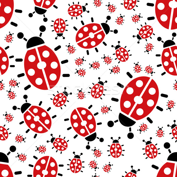 ladybird vector seamless pattern Stock photo © glorcza
