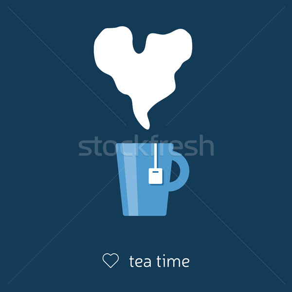 чай сердце пар любви знак синий Сток-фото © glorcza