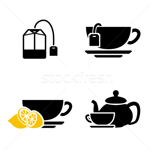 tea icons Stock photo © glorcza