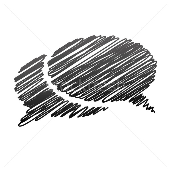 Handschrift Kommunikation Blasen Design Silhouette sprechen Stock foto © glorcza