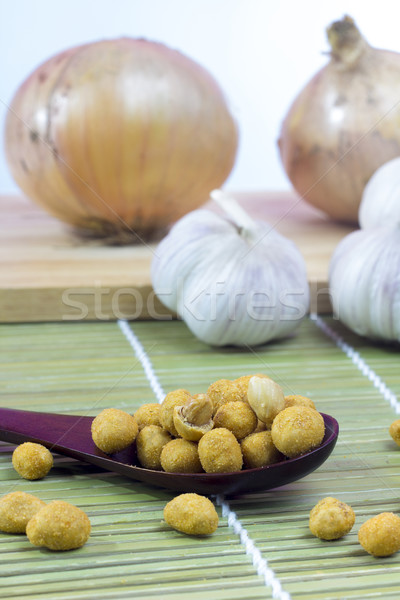 Girasole semi dadi cucchiaio alimentare sfondo Foto d'archivio © Gloszilla