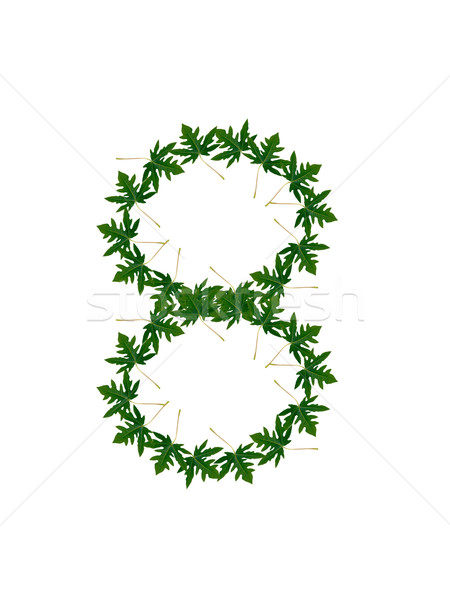 Number 8  of green leaves Stock photo © Gloszilla