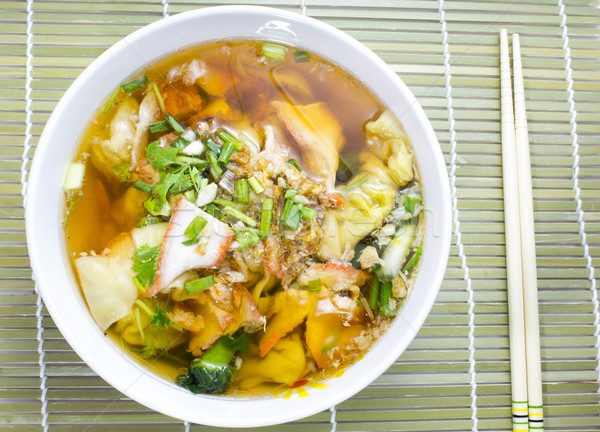  Soup with sliced pork and dumplings Stock photo © Gloszilla