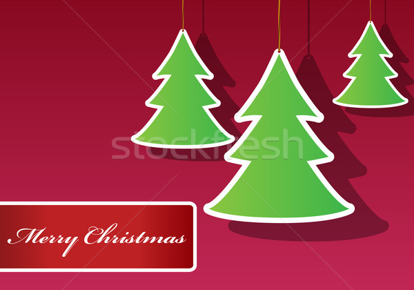 Foto stock: Belo · árvore · de · natal · vermelho · papel