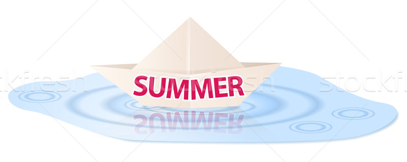 Paper boat floating on water Stock photo © glyph