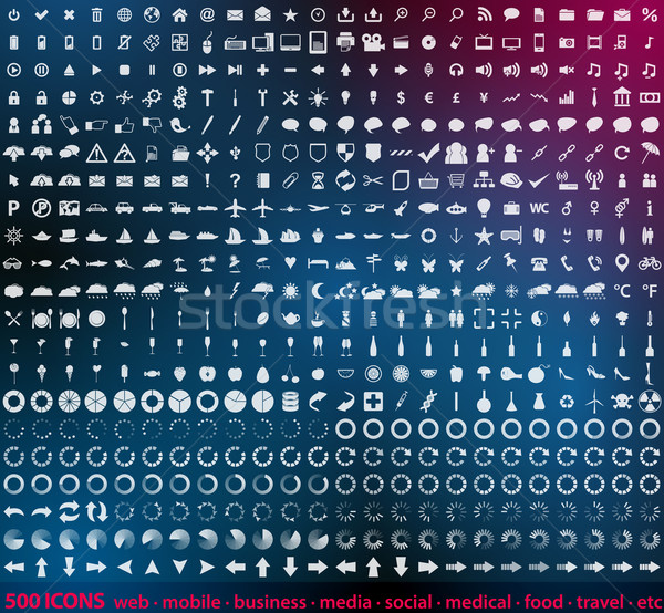 Huge set of 500 detailed web icons Stock photo © glyph