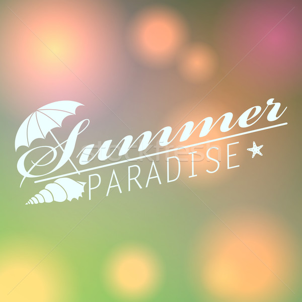 Colorful blurred hipster summer background with text Stock photo © glyph