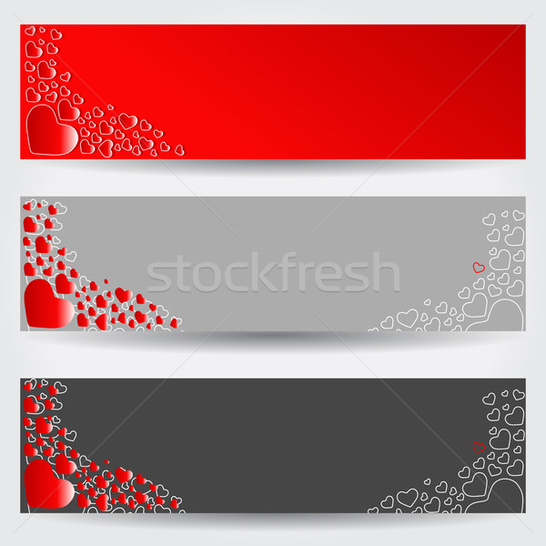 [[stock_photo]]: Trois · saint · valentin · bannières · vecteur · belle