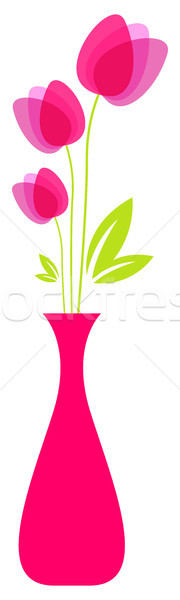 Cute tulipanes jarrón Pascua diseno hoja Foto stock © glyph