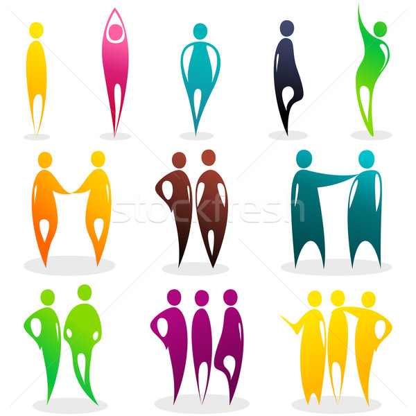 Set of colored abstract silhouettes Stock photo © glyph