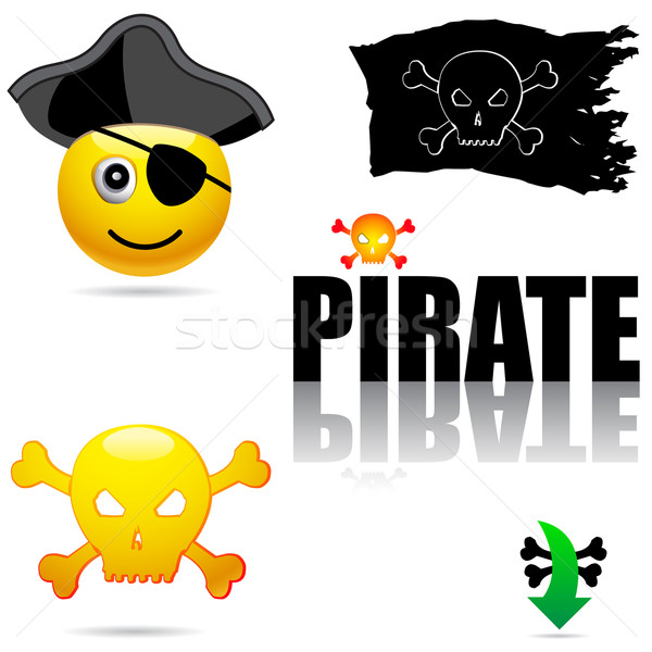 Set of pirate symbols Stock photo © glyph
