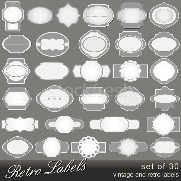 Set of 30 vintage blank labels Stock photo © glyph