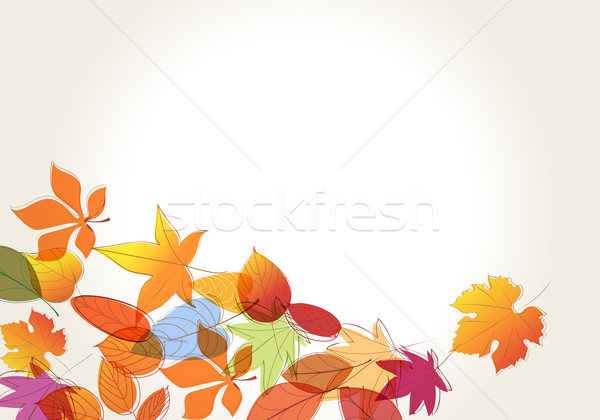 Stok fotoğraf: Renkli · sonbahar · yaprakları · örnek · vektör · sevimli