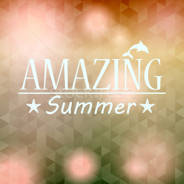 Colorful blurred hipster summer background with text Stock photo © glyph