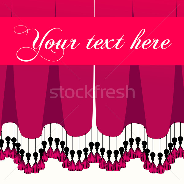 Cute gordijn exemplaar ruimte vector muur abstract Stockfoto © glyph