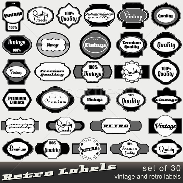 Set of 30 vintage premium and high quality labels Stock photo © glyph