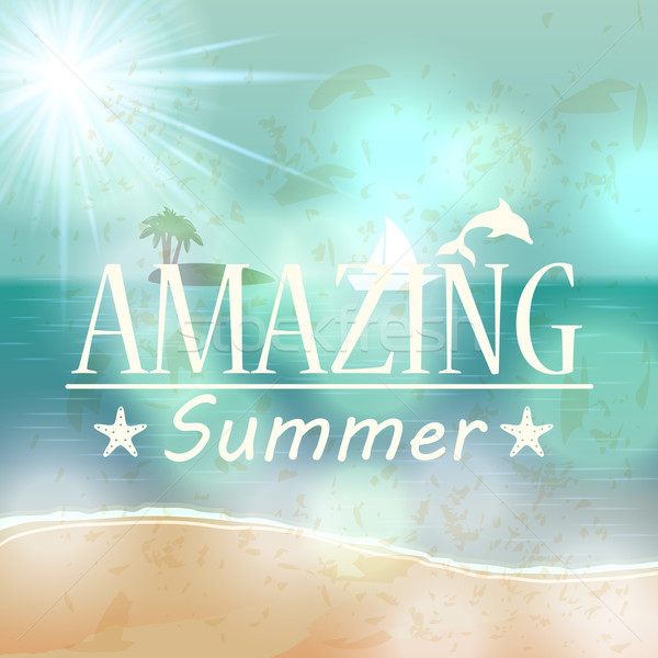 Colorful blurred hipster summer background with text Stock photo © glyph