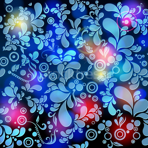 Schönen floral Vektor farbenreich glühend Illustration Stock foto © glyph