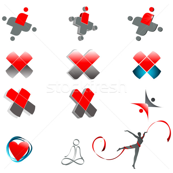 Set of abstract medical symbols Stock photo © glyph