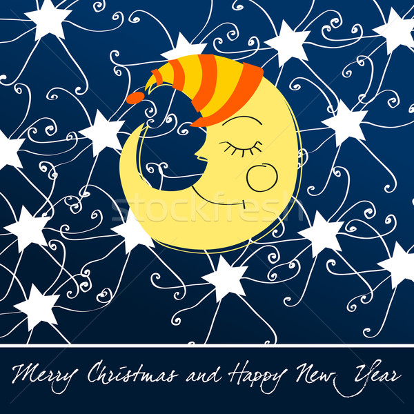 Hermosa Navidad medianoche cielo vector luna Foto stock © glyph