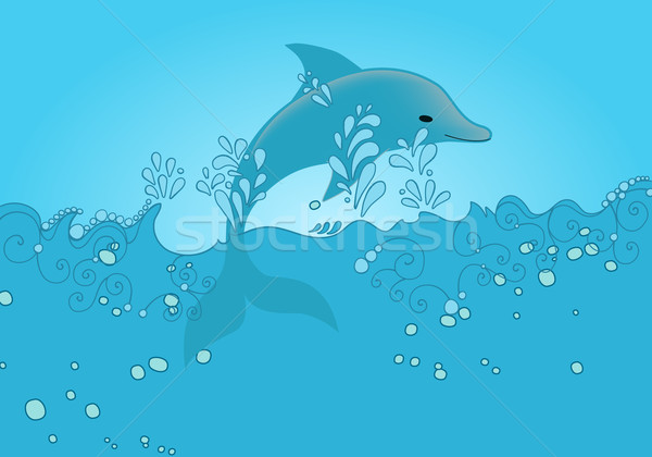 Cute Delphin springen heraus Ozean Wasser Stock foto © glyph