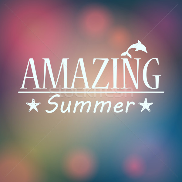 Colorful blurred hipster summer background with text Stock photo © glyph