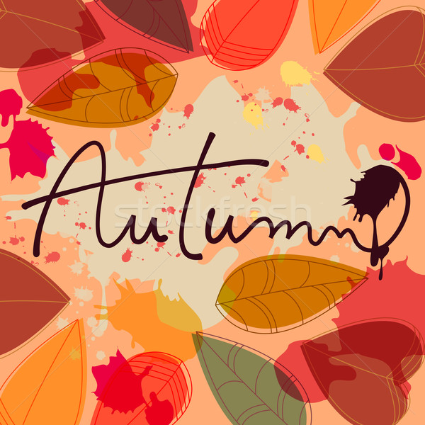 Grunge autumn leaves illustration Stock photo © glyph