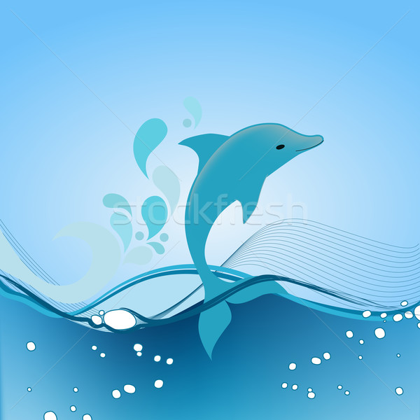 Cute Delfin skoki na zewnątrz ocean wody Zdjęcia stock © glyph