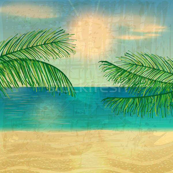 Retro playa ilustración vector verano océano Foto stock © glyph