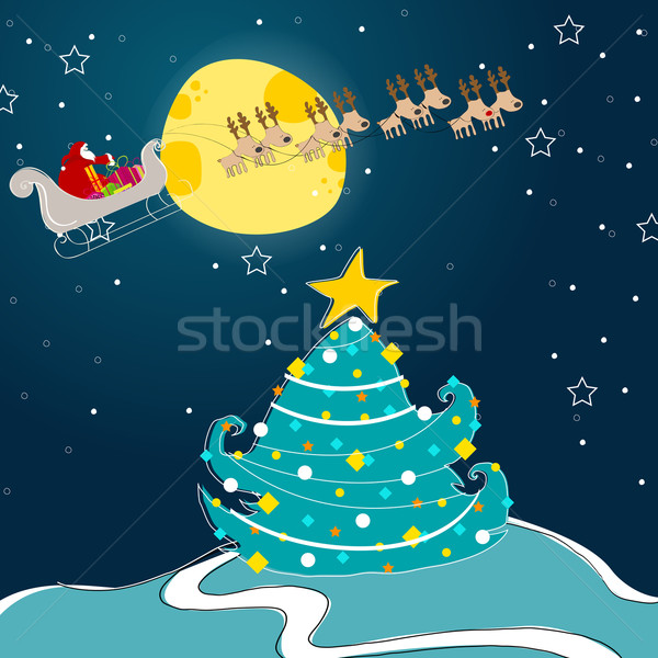 Stockfoto: Cute · christmas · wenskaart · vector · stijl