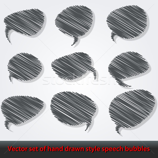 Set of hand drawn style comic speech bubbles Stock photo © glyph