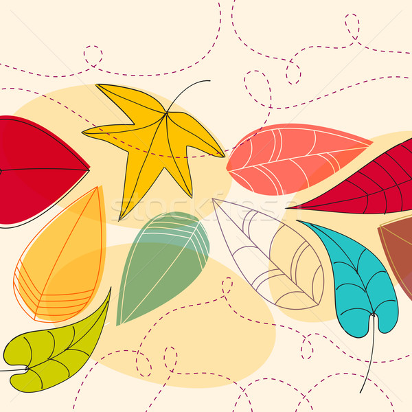 Cute autumn leaves illustration Stock photo © glyph